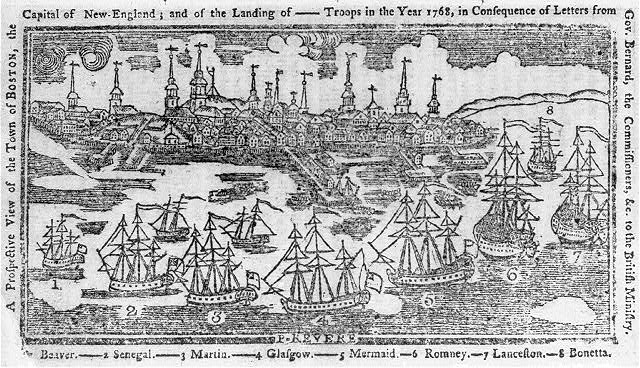 A Prospective View of the Town of Boston, 1768 — Library of Congress